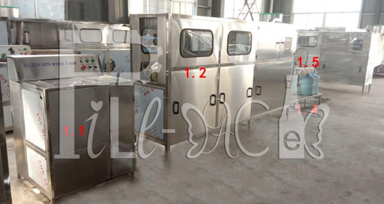 200BPH 5 Galon 18.9L Sistem Saluran Mesin Pengisian Air Semi Aurto pemasok