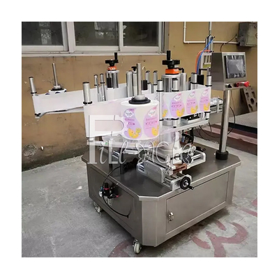 Automatic Square Flat Bottle Berbentuk Khusus Botol pelabel Peralatan Mesin Pelabelan Stiker Perekat Sisi Ganda pemasok