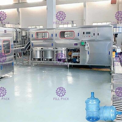 Dua Kepala Pengisian 19 Liter 300 BPH Gallon Water Plant pemasok