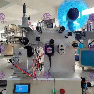 Labeler Peralatan Mesin Pelabelan Stiker Perekat Semi-otomatis untuk Botol Persegi 3 sisi atau lingkaran botol Bulat pemasok