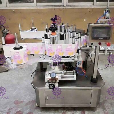 Automatic Square Flat Bottle Berbentuk Khusus Botol pelabel Peralatan Mesin Pelabelan Stiker Perekat Sisi Ganda pemasok