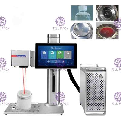 Mesin Pencetakan Laser Desktop 20W untuk Menandai Tanggal dan Kode Batch di Karton dan Botol Anggur pemasok