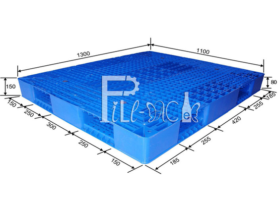 Sisi Ganda HDPE Air Galon Besar Palet Plastik Daur Ulang Stackable Reversible pemasok