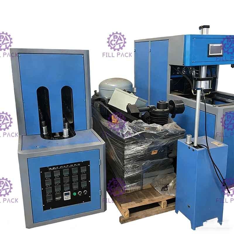 Botol Plastik PET Semi Otomatis 5 Galon 20 Liter Mesin Blow Molding dengan pegangan pemasok